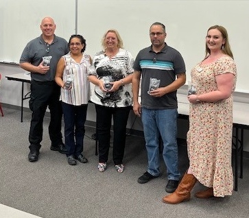 Pictured left to right: Don Foster, Fire Marshal; Marta Messmer, City Council Member; Shari Ward, WeSERV Board of Trustees and Cochise County Chapter Council Chairperson (2022); Justin Valdez Cochise County Chapter Council Member; and Kayebree Schlemmer, WeSERV Members Services.